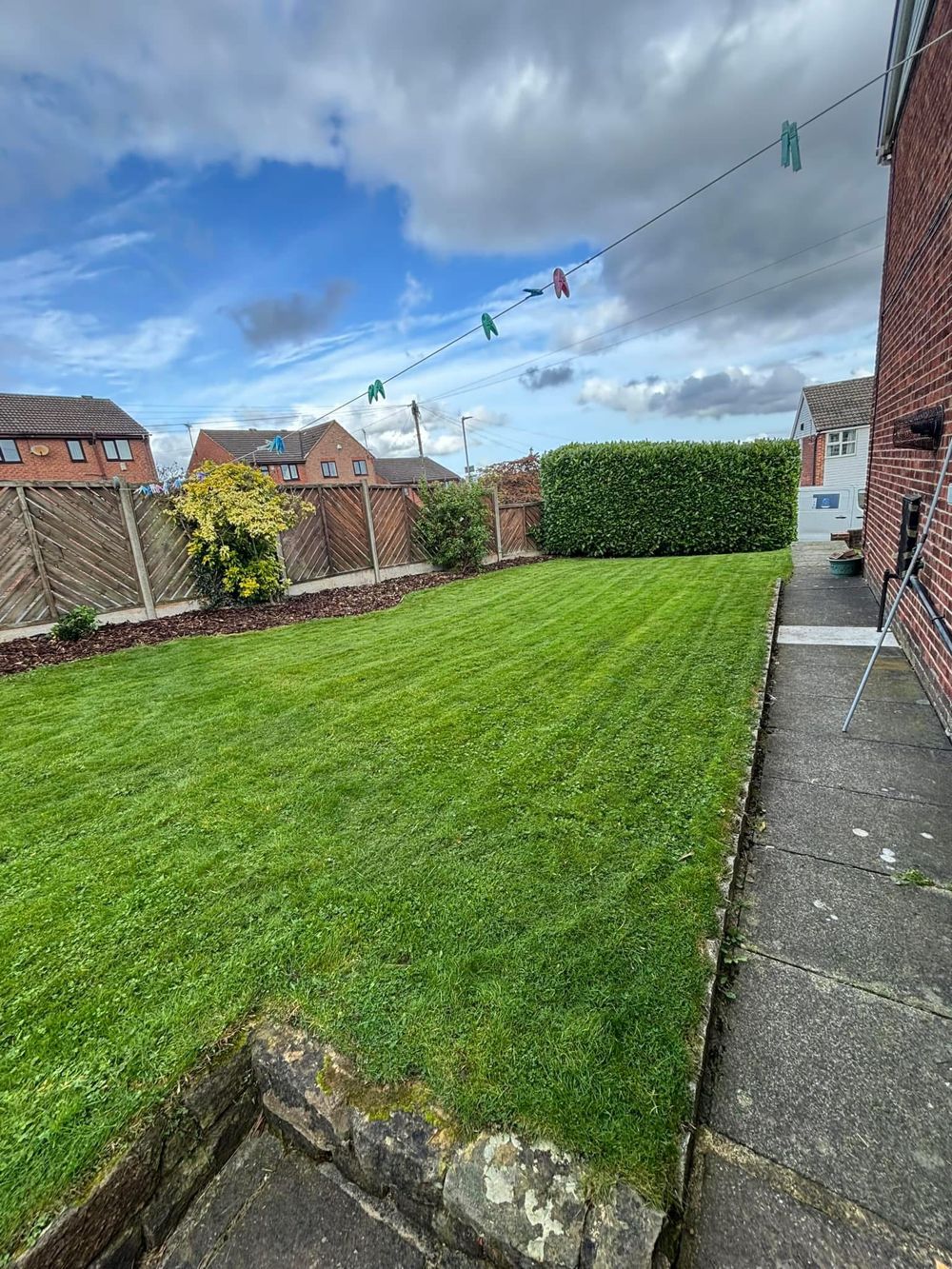 Striped back lawn with clean edges